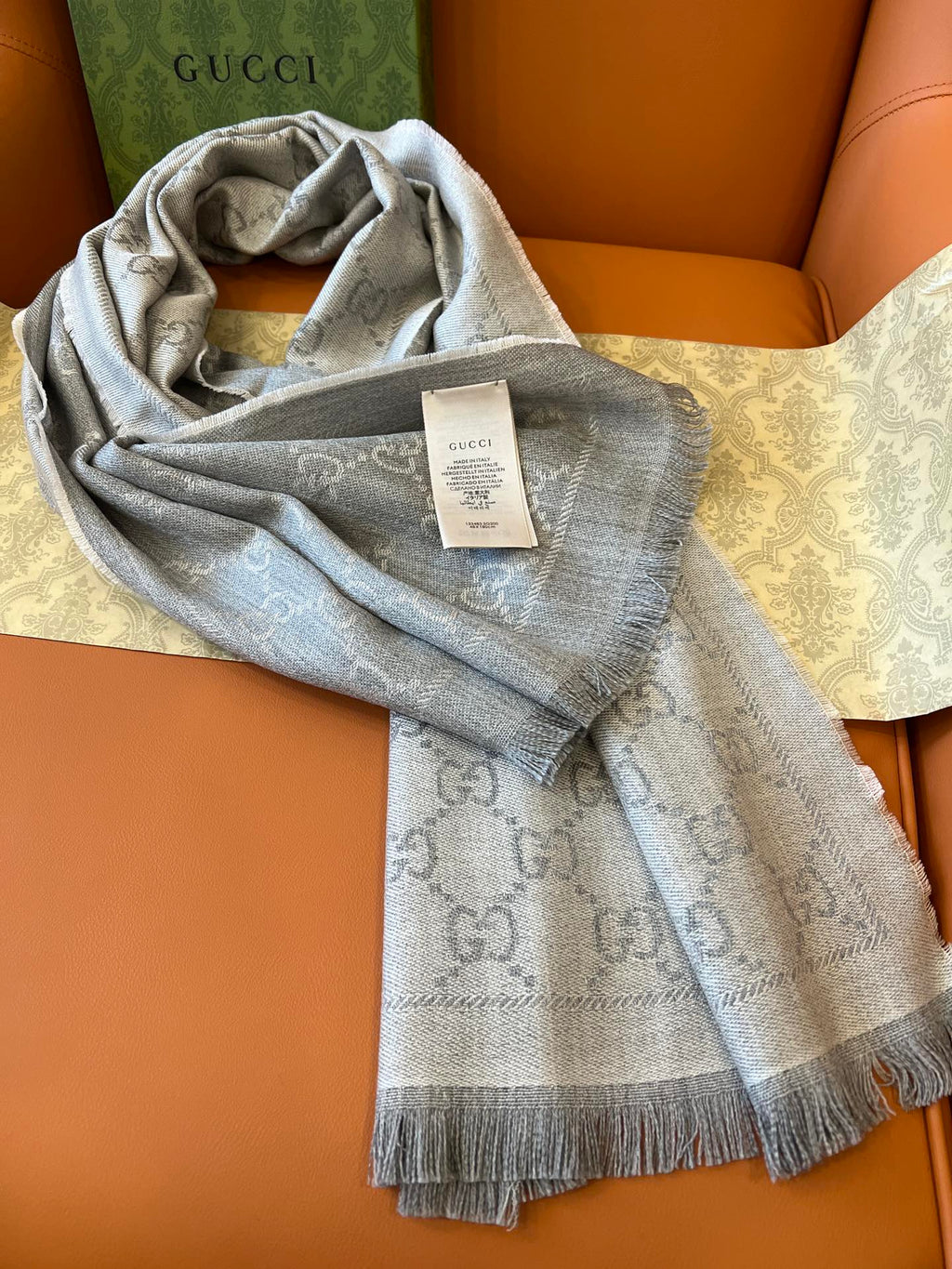 GUCCI 25S SCARF 180 IN WOOL 644856