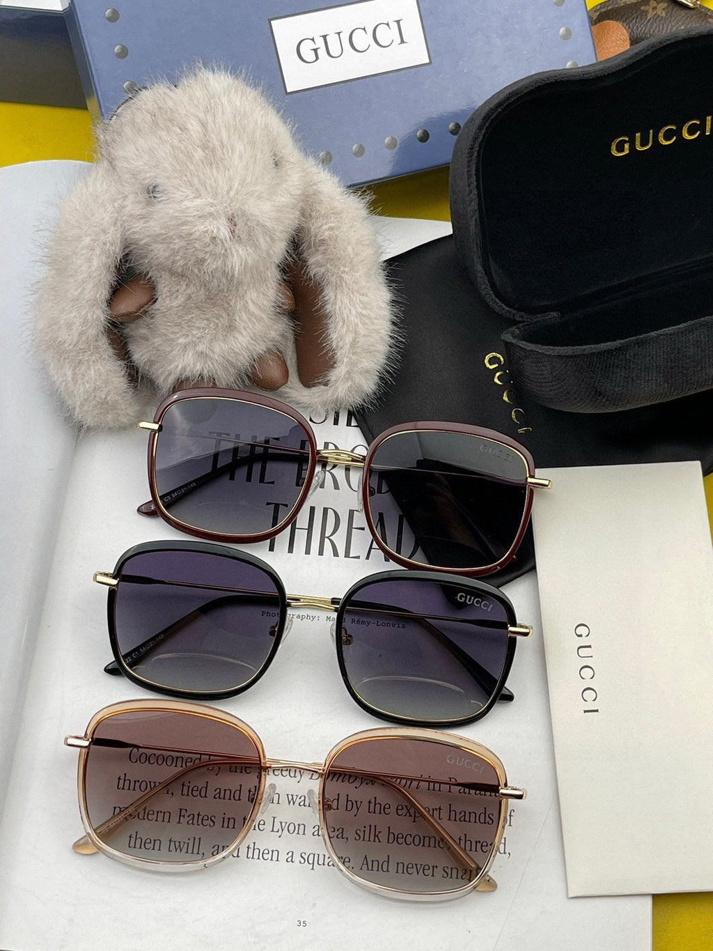 SQUARE FRAME SUNGLASSES G2242 IN ACETATE AND METAL