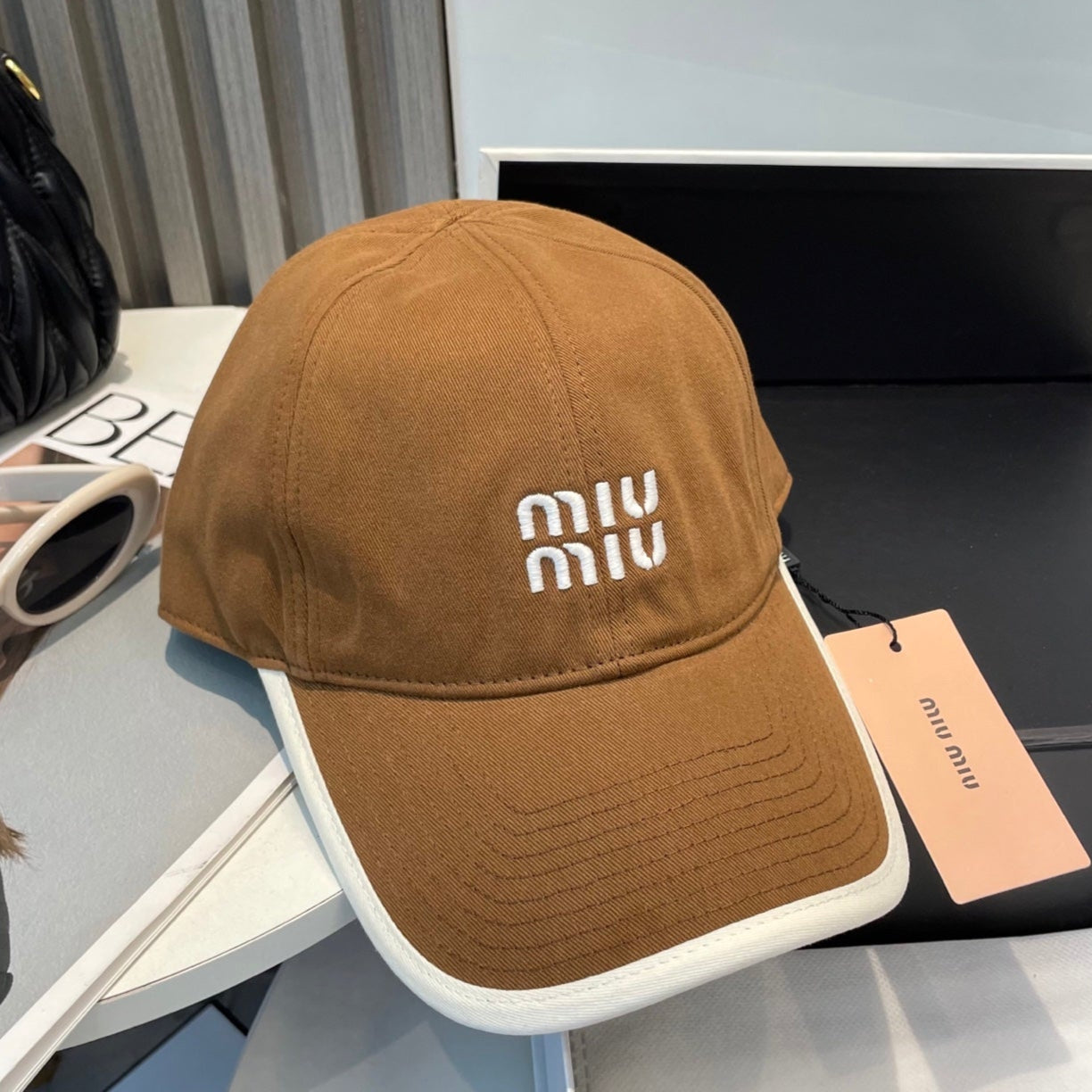 MM BASEBALL CAP IN BURNT ORANGE FABRIC STYLE 5