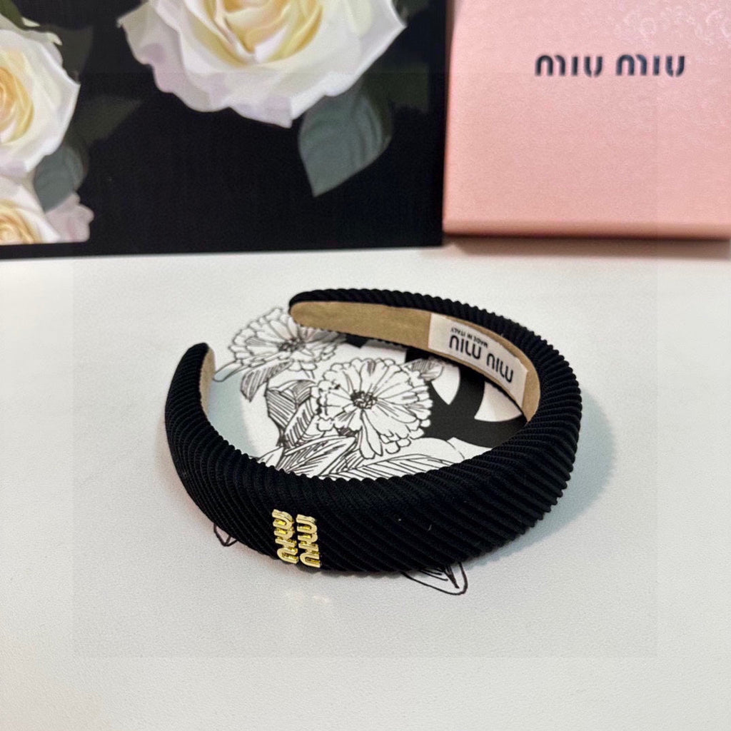 THICK HEADBAND IN BLACK CORDUROY 412476