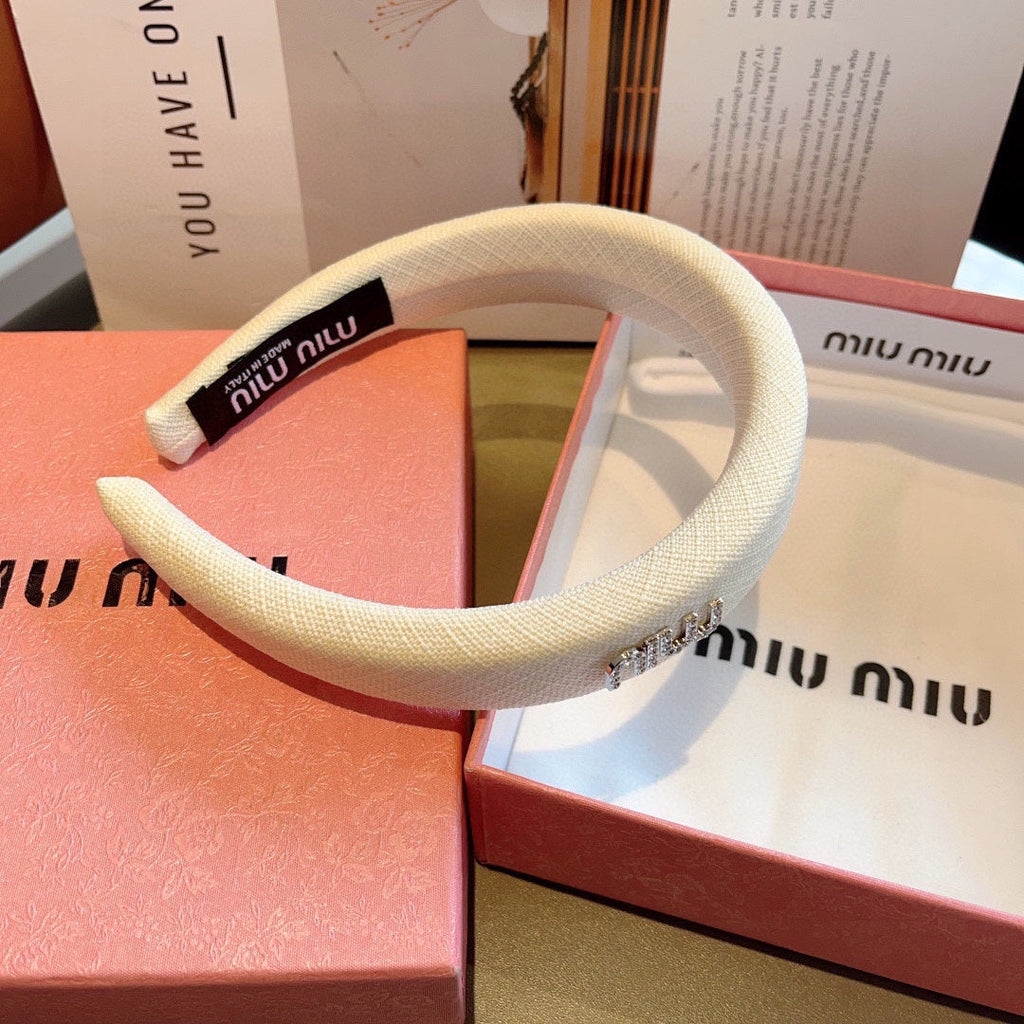THICK HAIR BAND IN WHITE RAW FABRIC 423576