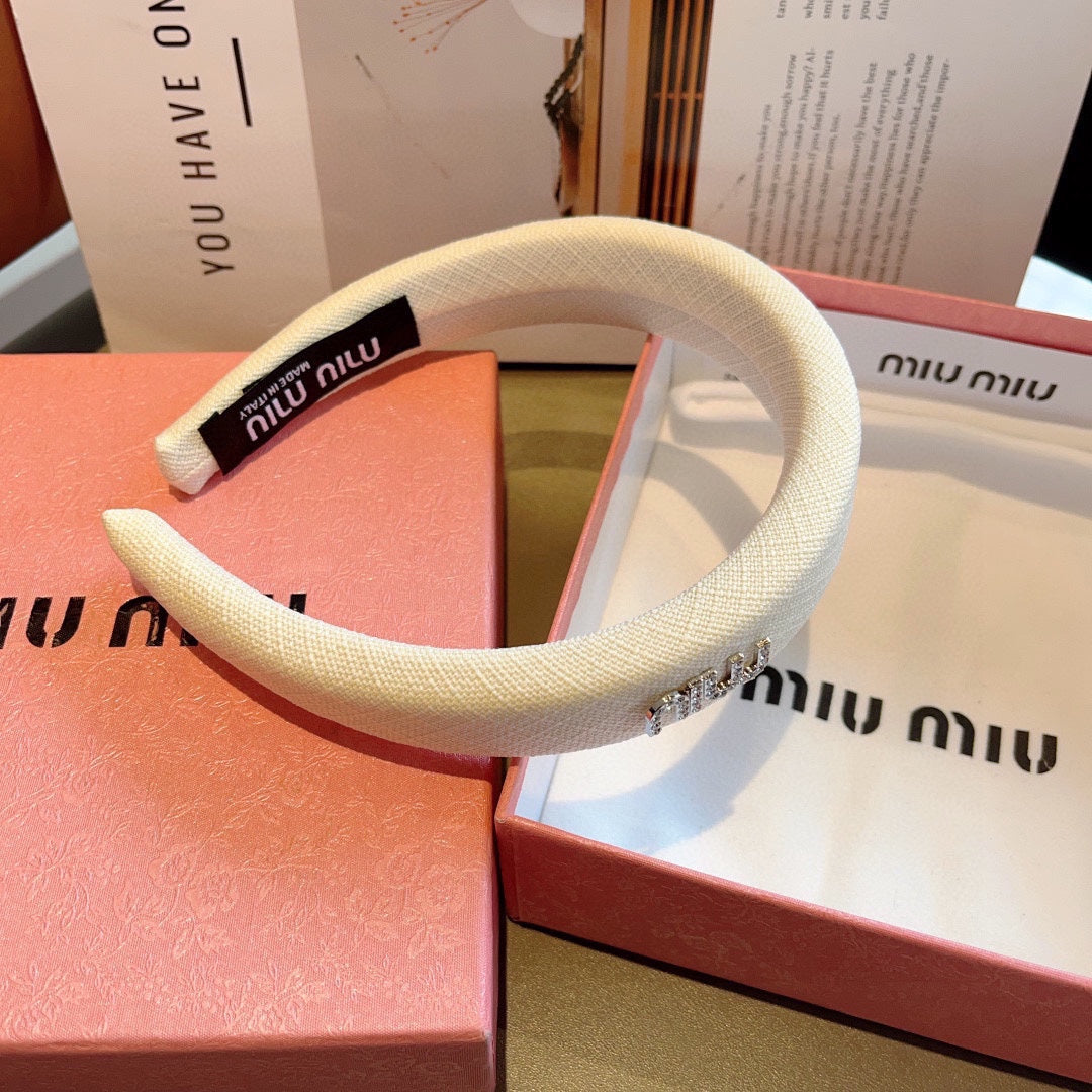 THICK HAIR BAND IN WHITE RAW FABRIC 423576