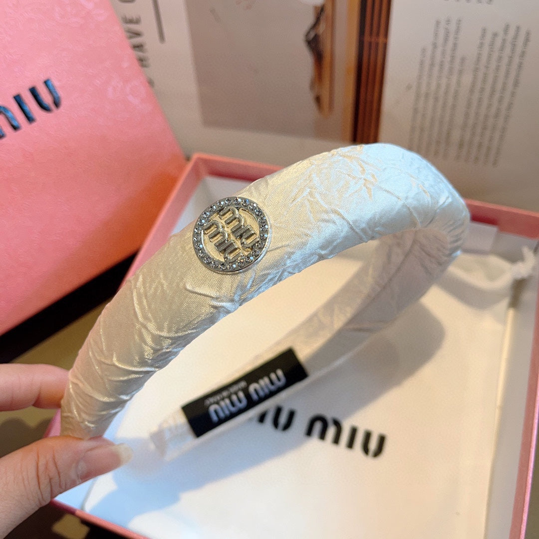 THICK HEADBAND IN WHITE FABRIC 432778