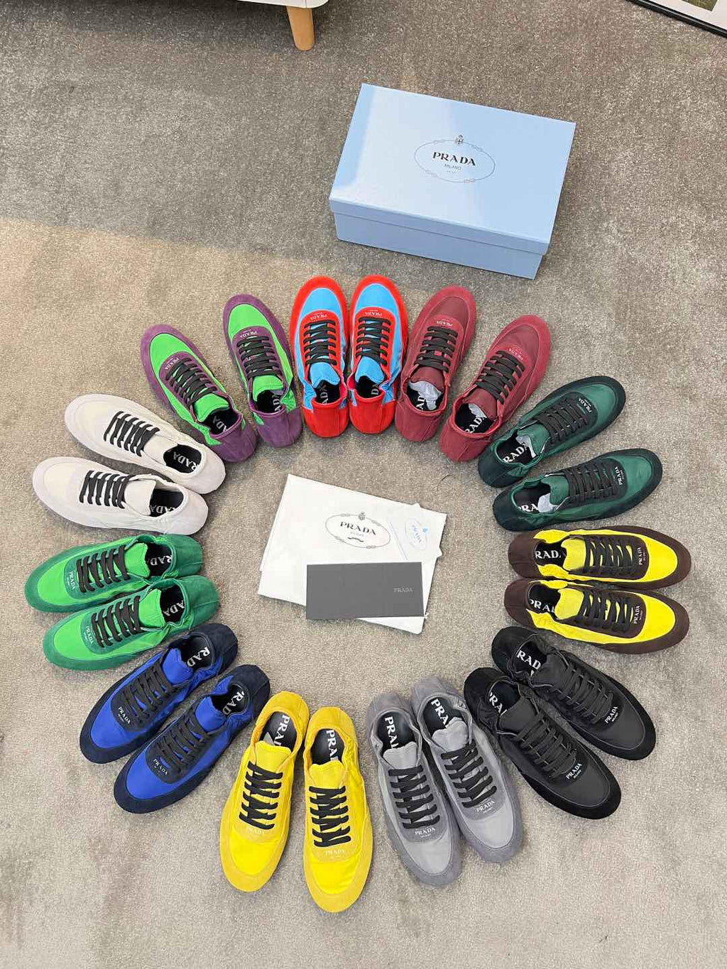 PRADA COLLAPSE SNEAKERS IN BLACK SUEDE AND NYLON